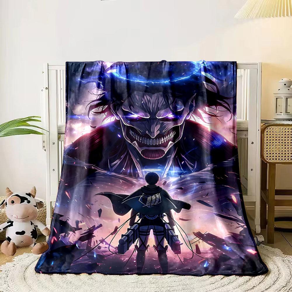 A glowing humanoid stands before a massive, glowing demon-like figure. for all seasons blanket lunch break throw gift
