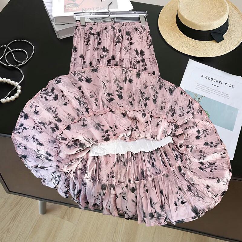 Women s High-Waisted Floral A-Line Skirt L