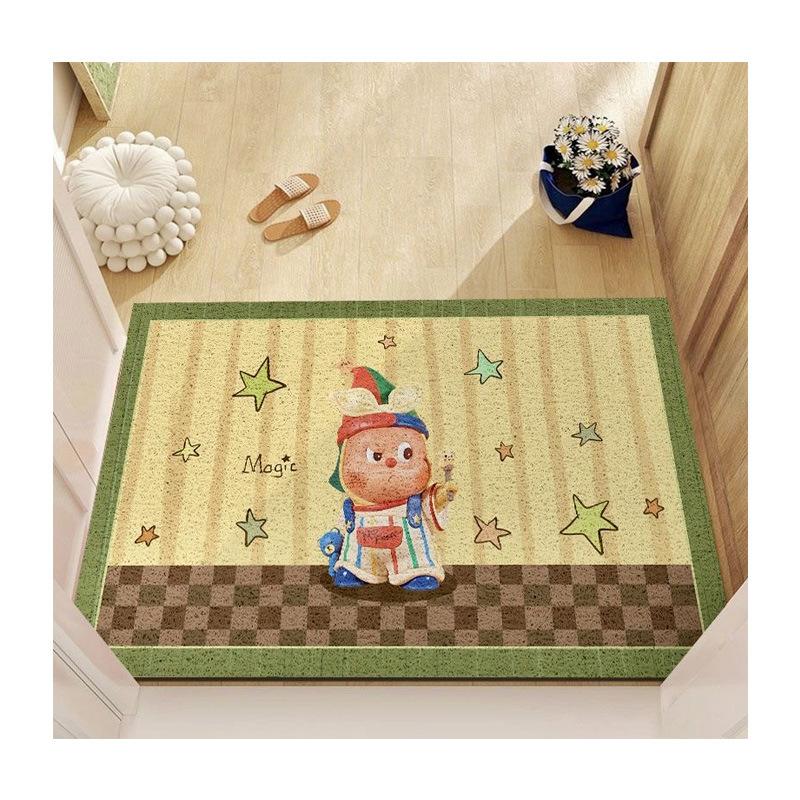 Cartoon Star Human Silk Circle Floor Mat, Entrance Door Non-Slip, Dirt-Resistant And Easy To Take Care Of, Foot Pad Household Wear-Resistant And