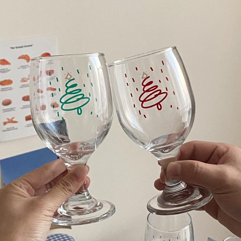 French Vintage Elegant Christmas Tall Glasses Ins Atmosphere Wine Glasses Champagne Glasses Juice Glasses, Gifts