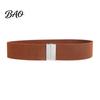 Stylish Waist Modifier Wide Elastic Belt, Adjustable Stretchy Belt with Metal Versatile Decorative Square Buckle, Slimming Waistband for Dresses