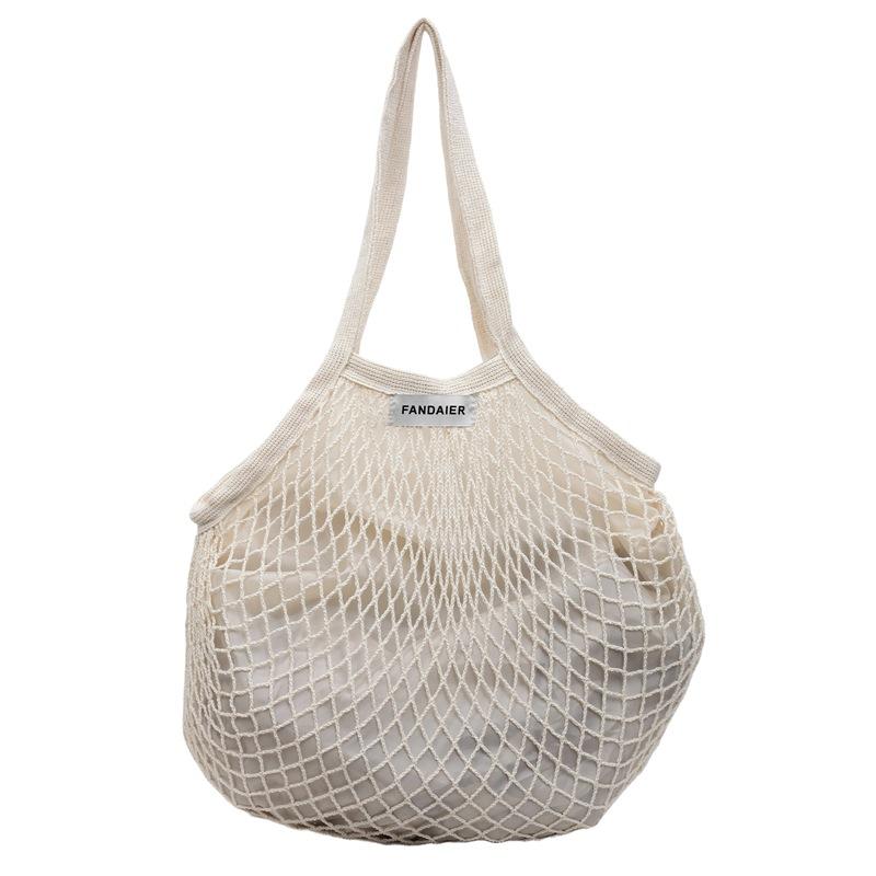

Ленивый ветер полая плетеная сетчатая сумка, летняя ручная сумка-тоут большой вместимости, дорожная сумка через плечо One size