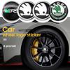 4PCS 56 60mm Car Styling Wheel Center Hub Caps Rim Cover Badge Emblem Sticker For Rapid Octavia A5 RS Kodiaq Fabia A7 2022