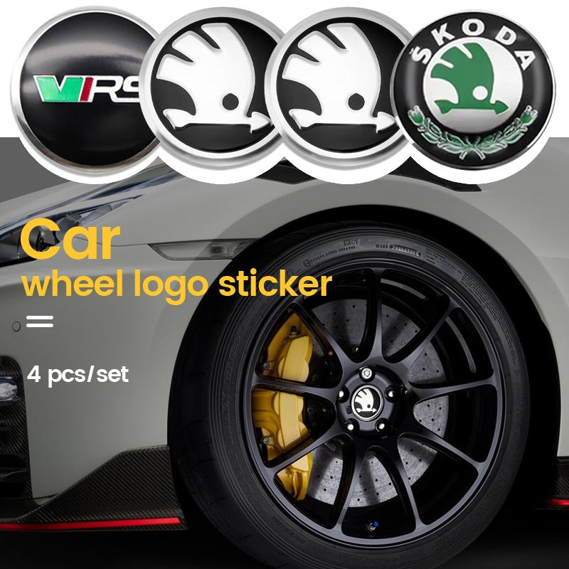 4 SZT 56 60mm Stylizacja Samochodu Dekielki Środkowe Koła Osłona Felgi Emblemat Naklejka Dla Skoda Rapid Octavia A5 RS Kodiaq Fabia A7 2022
