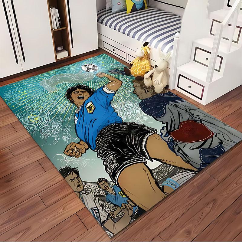 Soccer Player Handball Artwork suitable as a non-slip mat for the living room or bedroom sofa