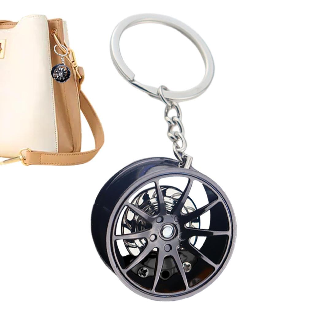 [Mivpzisk] Wheel Hub Keychain, Car Hub Keychain | Car Tire Rim Keychain - Wheel