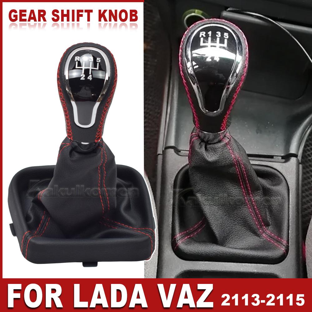 Per Lada VAZ 2113/2114/2115 Cambio Manuale a 5 Marce Leva Pomello Cambio Pallina con Soffietto in Pelle Collarino Custodia
