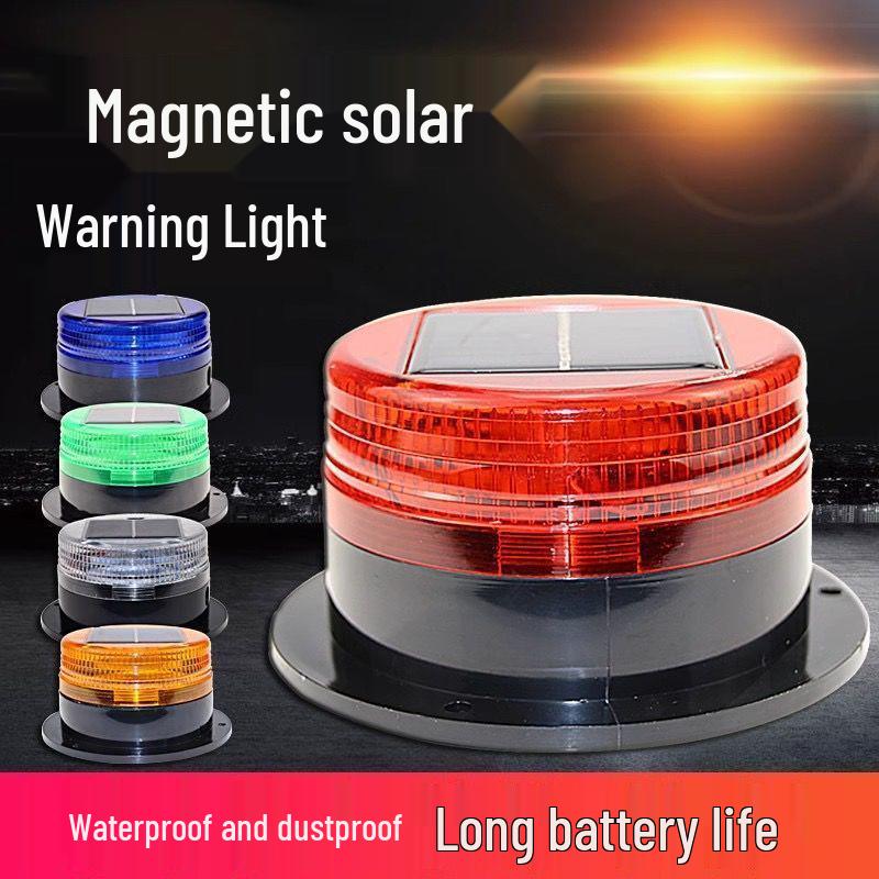 Solar-Powered Magnetic LED Strobe Signal Light