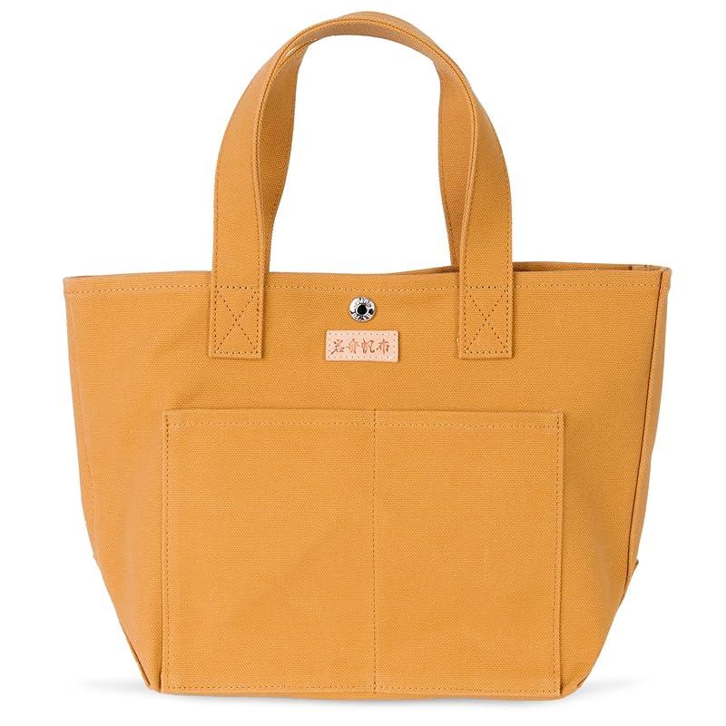 

Iwafune Canvas tote bag canvas bag With snap button ladies Smaller Domestic production paraffin canvas made in Japan Ship and Rock Tote (brown)