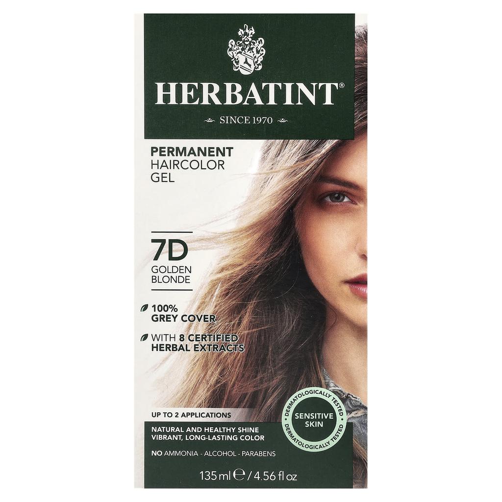 Herbatint Permanentes Farbgel, 7D, Goldblond, 4,56 fl oz (135 ml)