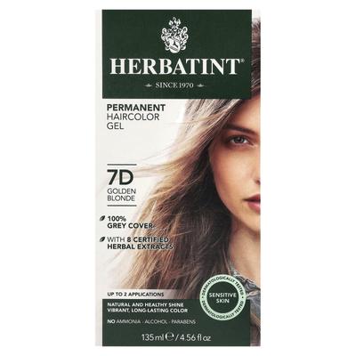 Gel Colorante Permanente, 7D, Biondo Dorato, 4.56 fl oz (135 ml)