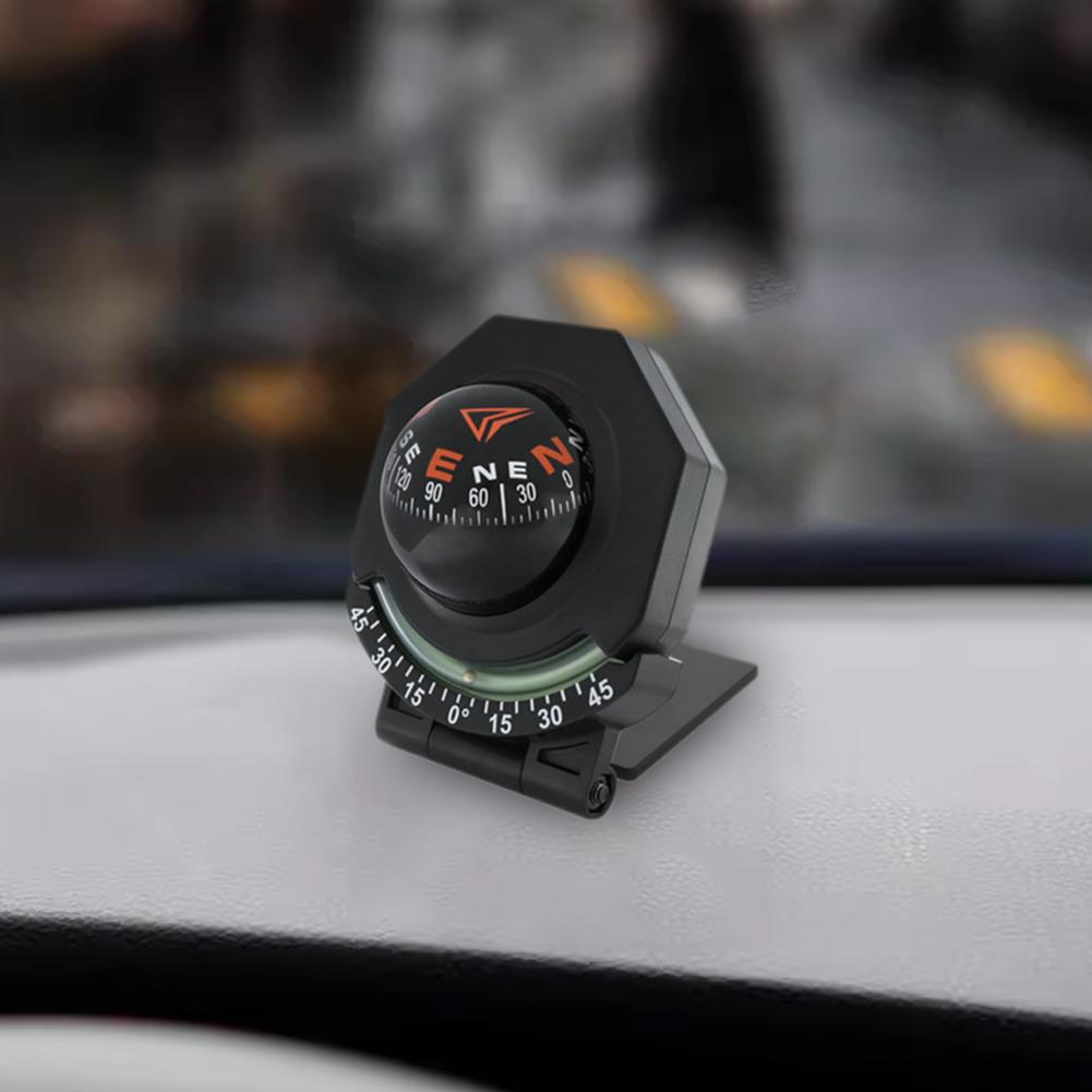 Car Dashboard Compass WithSlope Meter 2-In-1 Foldable High Precision Navigation Car Mount Compass Ball Compass For Vehicle Boat