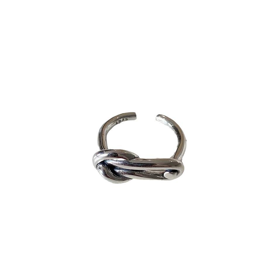 S925 Sterling Silver Heart & Chain Geometric Index Finger Ring Set