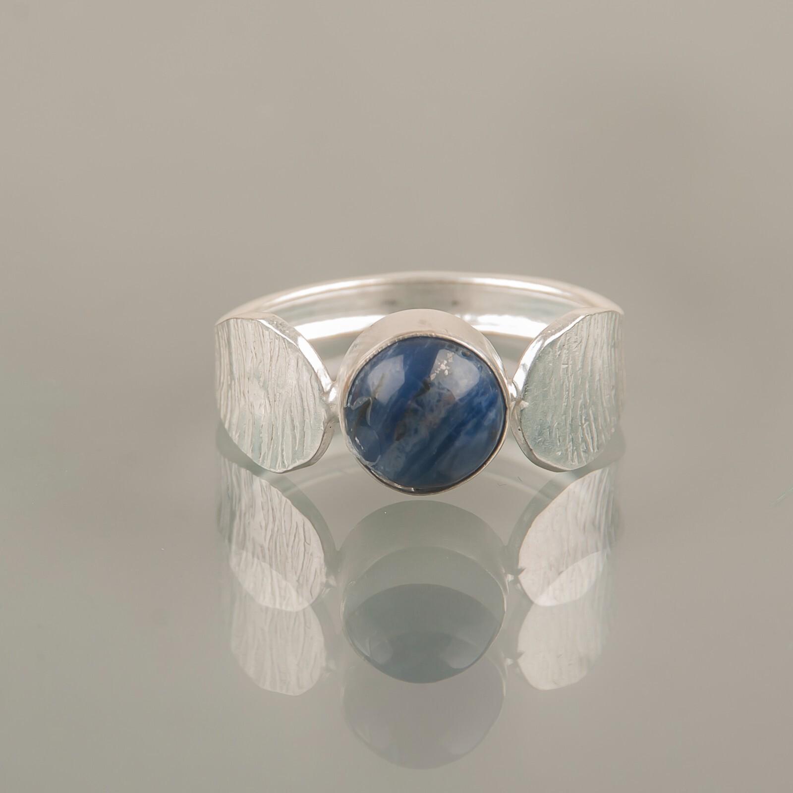 

Натуральный Содалит Драгоценный Камень Ручной Работы Ювелирное Изделие Кольцо Подарок для Мамы RR-1-14 13