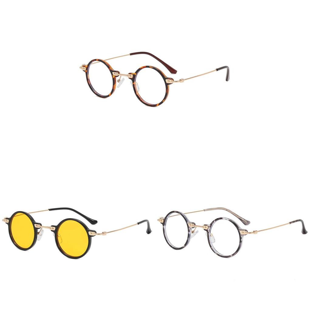 Punk Style Round Flat Glasses With Uv Protection For Men And Women Summer