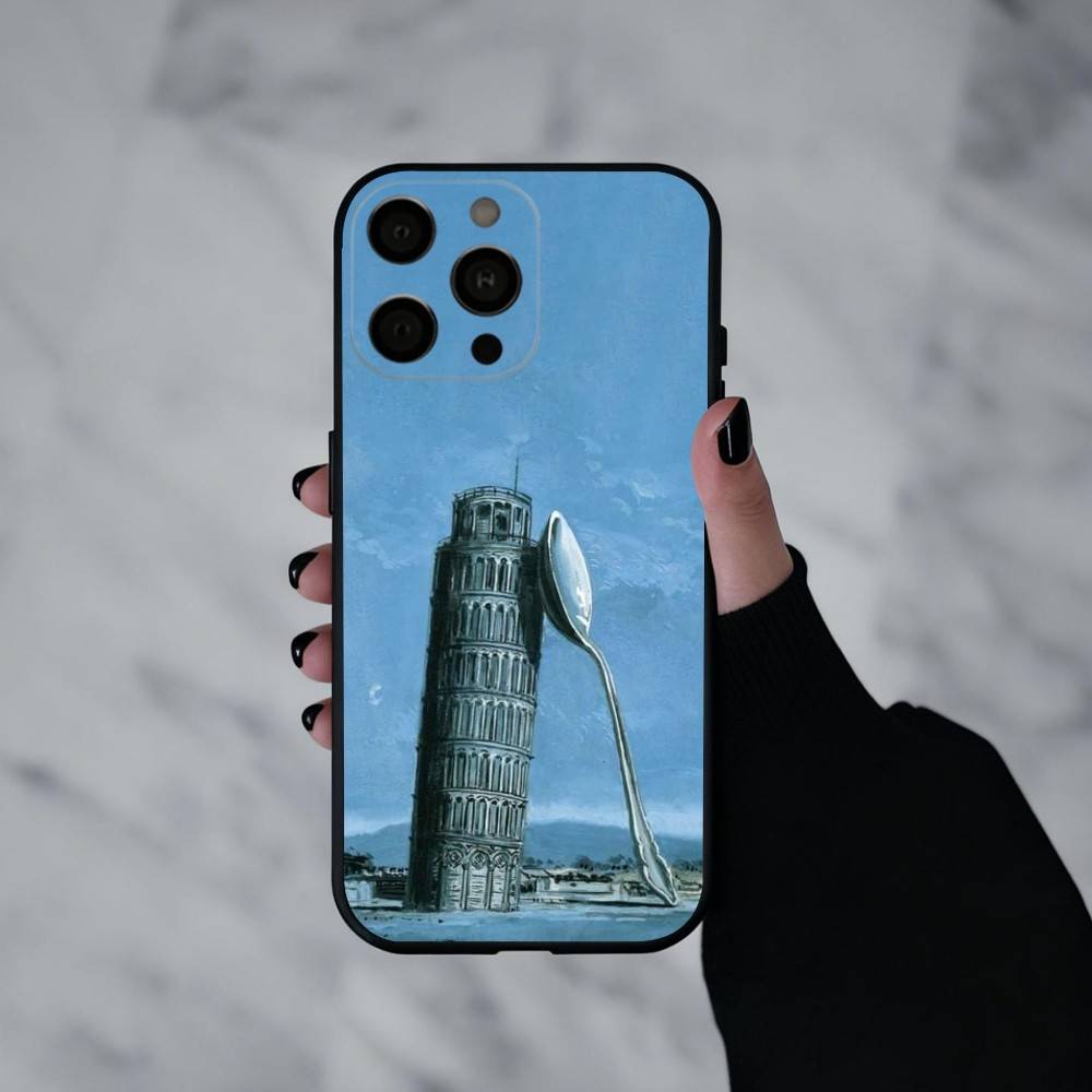 R-Rene M-Magritte A-Art   Phone Case For iPhone 17pro,16,15,14,13,12,11 Plus,Pro Max,XS,Soft Silicone Black Cover