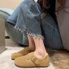 Winter Velvet Doudou Shoes New Autumn and Winter One-pedal Fluffy Shoes Warm Women's Shoes Birkenstocks Women's Cotton Shoes