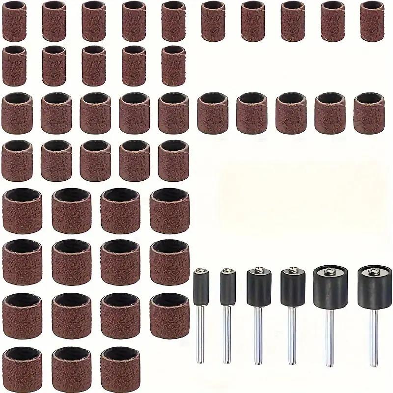 11/51 Stück Schleifscheiben-Set für Bohrmaschinen und Bohrer, einschließlich Gummi-Trommelspindeln Trommel-Set Bandschleifspindeln