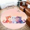 1PC Rainbow Cats Fantasy Round Chair mat Area Rug - Non-Slip, Floor Mat for Office, Bedroom, home decor Christmas Gift c0528029
