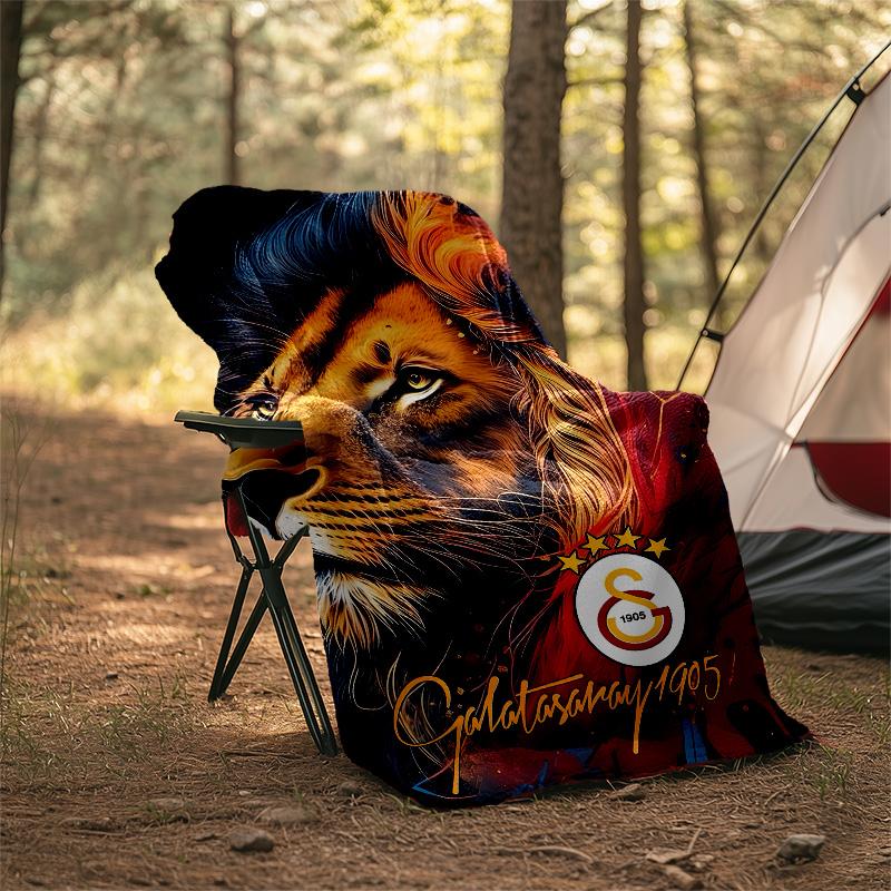 1pc Football Team (28) Theme Blanket - Digital Print, Polyester, Cozy for All Seasons, Perfect for Outdoor, Camping, and Travel