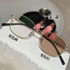 High-end gold wire square glasses men's photosensitive color-changing glasses myopia glasses women's elegant versatile anti-blue flat glasses