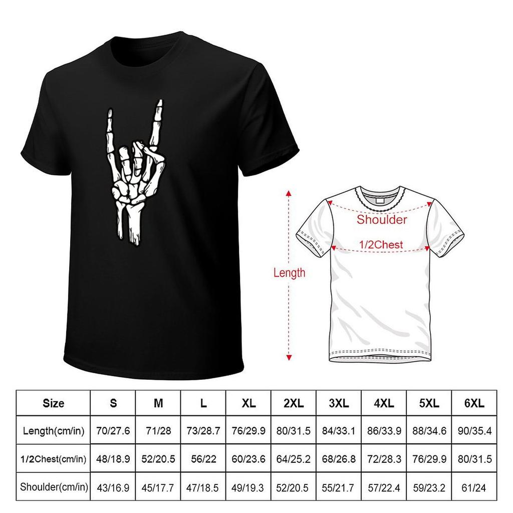 Rock and Roll Skeleton Hand TShirt tees custom t shirt anime tshirt blacks mens vintage t shirts