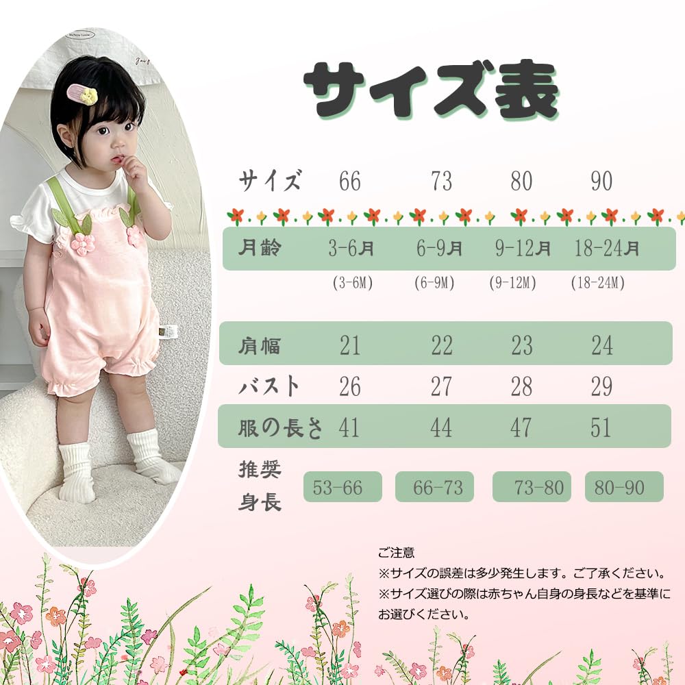 Baby Nest Baby Newborn Baby Months Clothes, Clothes, Girl's Clothes, Coverall, 100% Cotton, Romper, Pink, 18-24