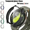 Tempered Glass+ PC Cover for Samsung Galaxy Watch 7 6 5 4 44mm 40mm All Coverage Protective Bumper Case Galaxy Watch Accessories