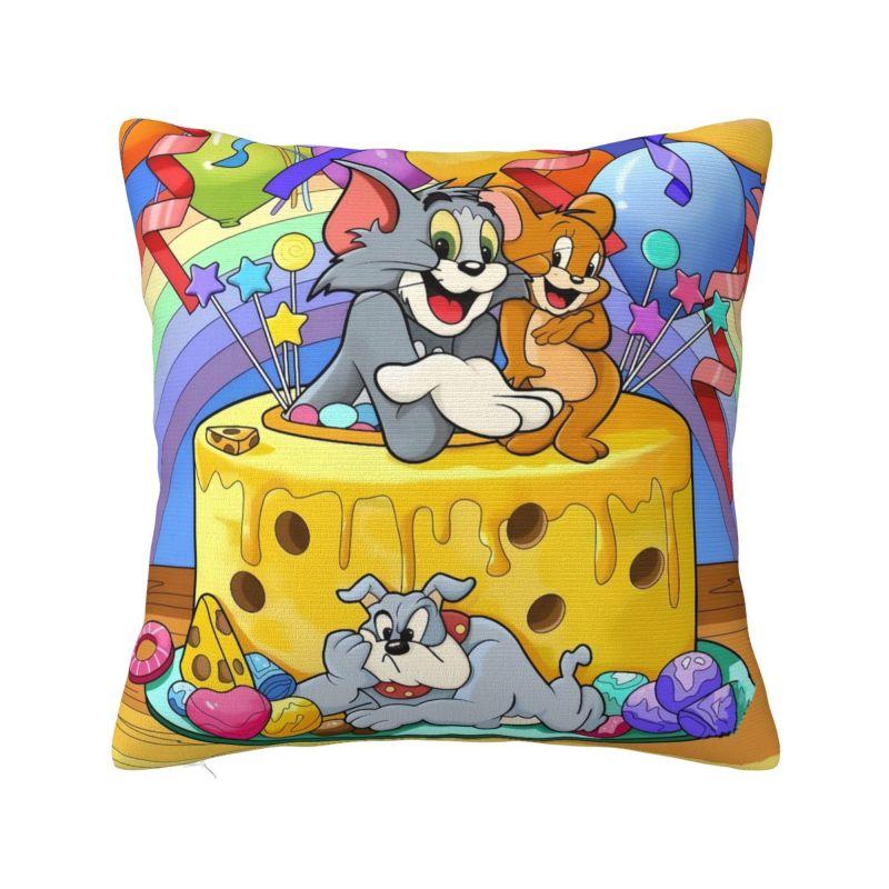 

Custom Luxury Disney Animation Tom And Jerry Cushion Cover Polyester American Cartoon Pillow Case Bedroom Decoration 12x12Inch