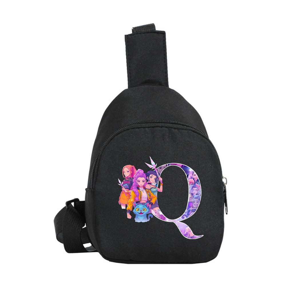 Kreslený 26 Anglické Písmeno K-Pop Lovci Démonov Potlačený Kawaii Hrudný Vak pre Chlapca Dievča Taška cez Rameno Študent Prenosná Crossbody Taštička Vianočný Darček