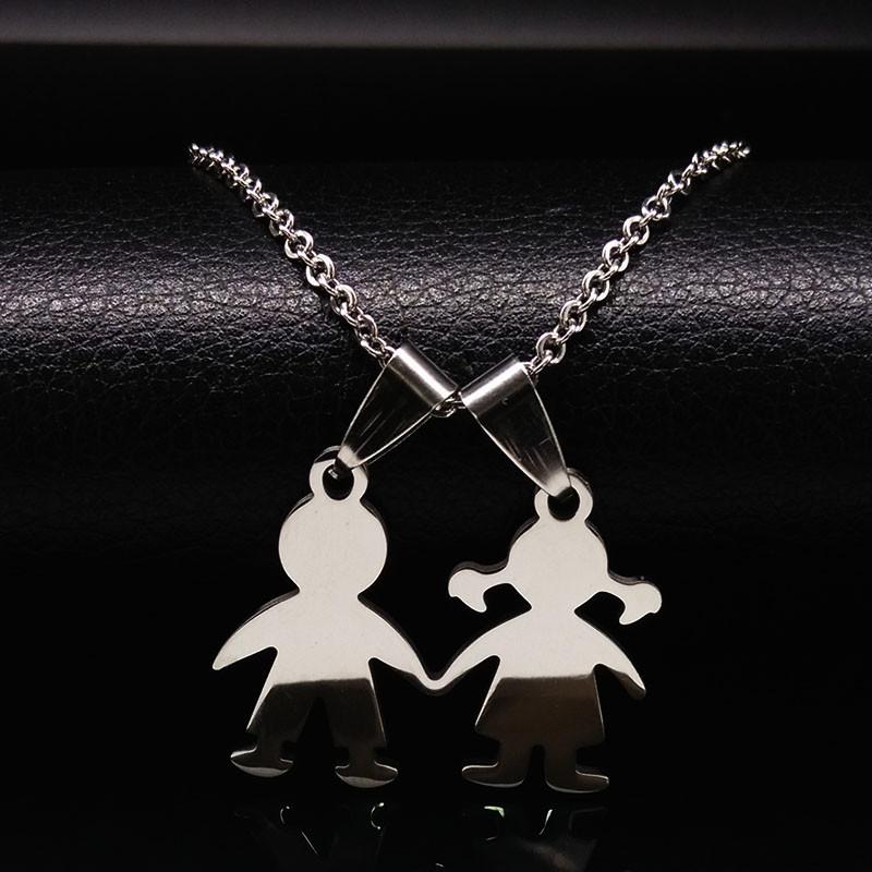 Collane Famiglia Ragazzi Ragazza Acciaio Inossidabile Collana Mama Ciondoli Per Donne Uomini Bambini Gioielli colares feminino masculino N535SR