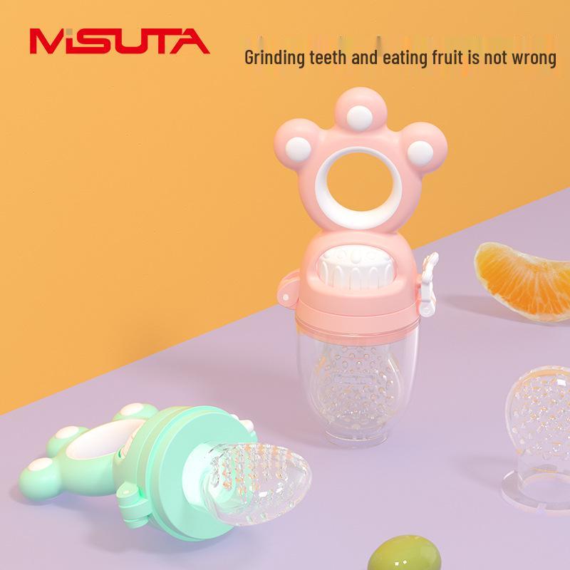 MISUTA Silicone Baby Teether Fruit & Veggie Feeder Stick