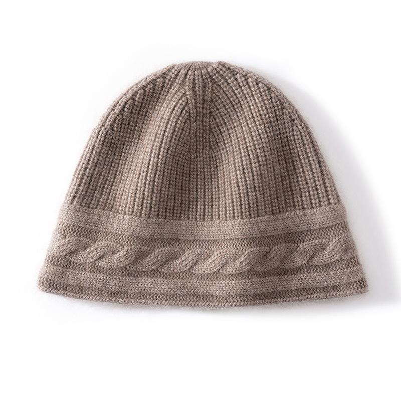 Direct Supply Autumn and Winter Cashmere Hat Simple Bucket Hat Thickened Twisted Dome Hat Pot Hat Warm Wool Hat