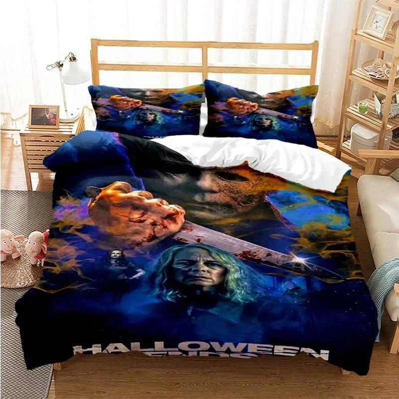 Halloween Michael Myers 3D Printed Bedding Set Duvet Covers Pillowcases Comforter Bedding Set Bedclothes Bed Linen
