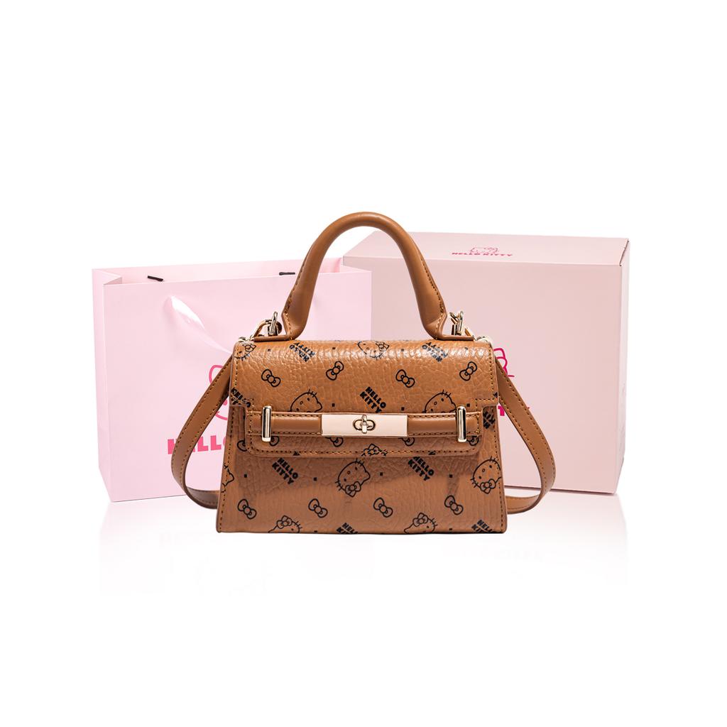New Sanrio Hello Kitty PU Shoulder Bag, Crossbody Bag, Handbag Women's Pink/Milk Tea/Brown SHHF41591