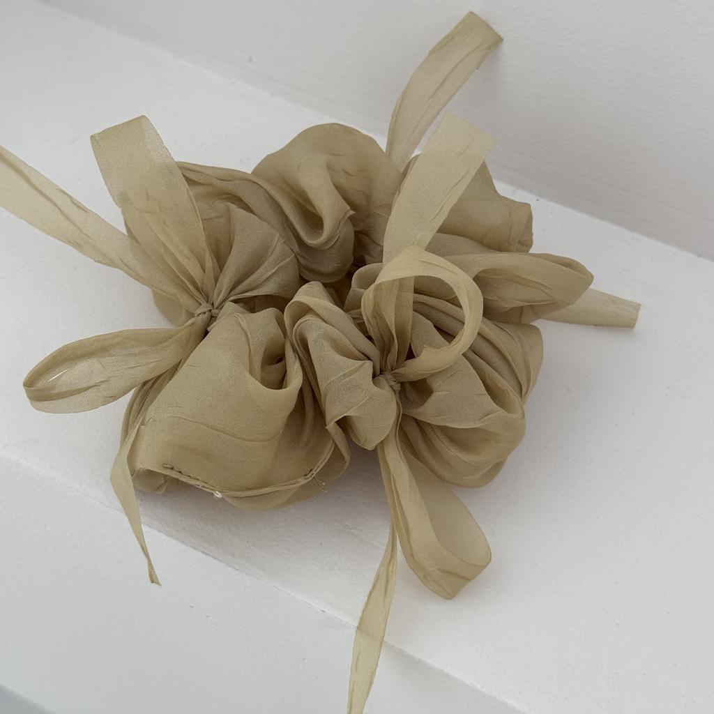 Gentle and Graceful, Light Gauze Large Intestine Circle, Bow, Net Gauze Hair Band, Forest-style Headwear and Hair Accessory