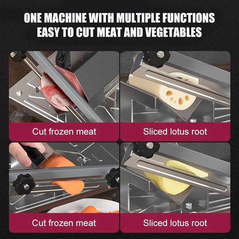 304 Stainless Steel Food Slicer Household Manual Frozen Meat Slicer Beef and Mutton Roll Quickly Slice for Cooking of BBQ HotPot
