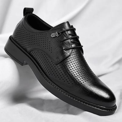 Men's Business Hollow Out Leather Sandals Comfortable Breathable Fashionable Gentleman Versatile Lace-Up Formal Shoes