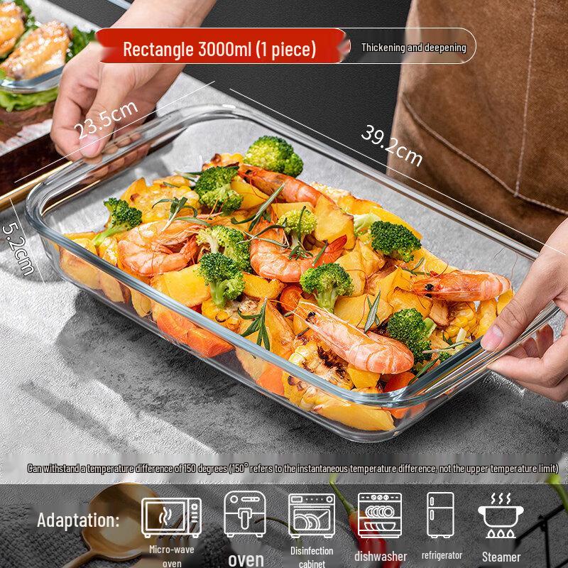 Qiwei Heat-Resistant Glass Bowl with Lid