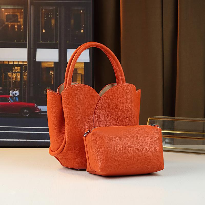 Solid Color, Simple and Atmospheric Handbag, Tulip Bag, Versatile Fashion, Mother and Child Bag, Business Commuting Women's Bag