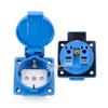 IP44 Waterproof German-Style European Socket with Cover for Laboratory Use