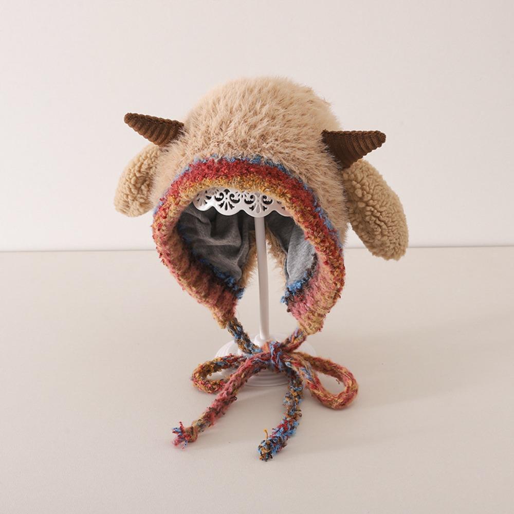 

Warm Winter Plush Hat Adjustable Kids Beanies Versatile Warm Lamb Fleece Cap Winter хаки