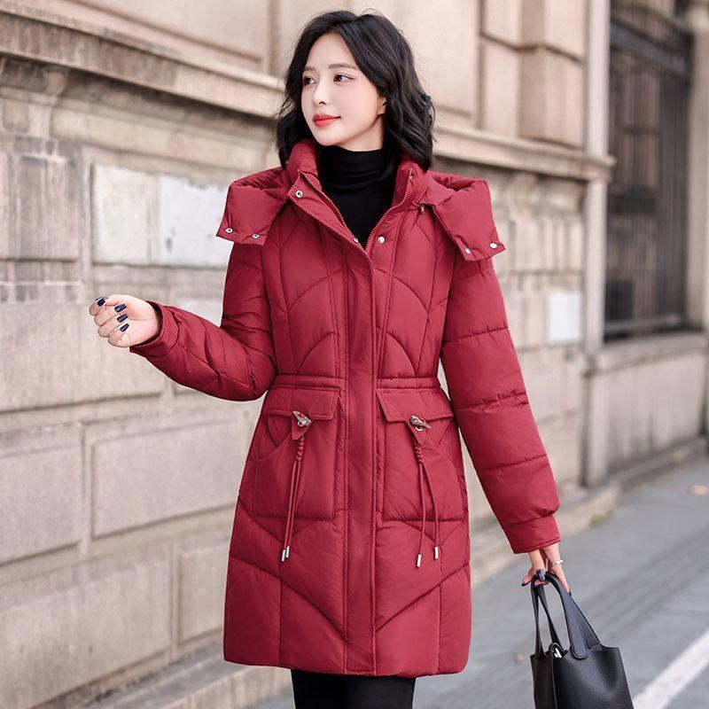 Fashionable, Slimming and Form-fitting Cotton-padded Jacket for Women Winter, Thickened Mid-length Coat