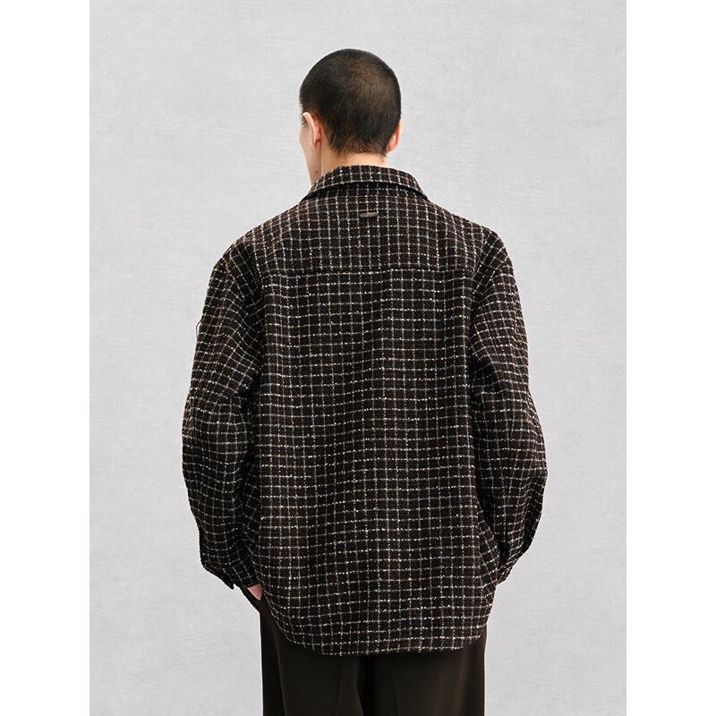 GXG Men's Brown Tweed-Style Shirt Jacket