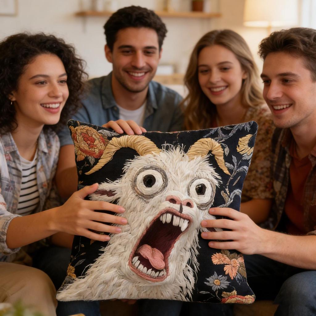 Screaming Goat Pillow Cover Soft Protector Decorative Throw Pillow Case Couch Home Decor For Living Room Sofa Party Gift No fill