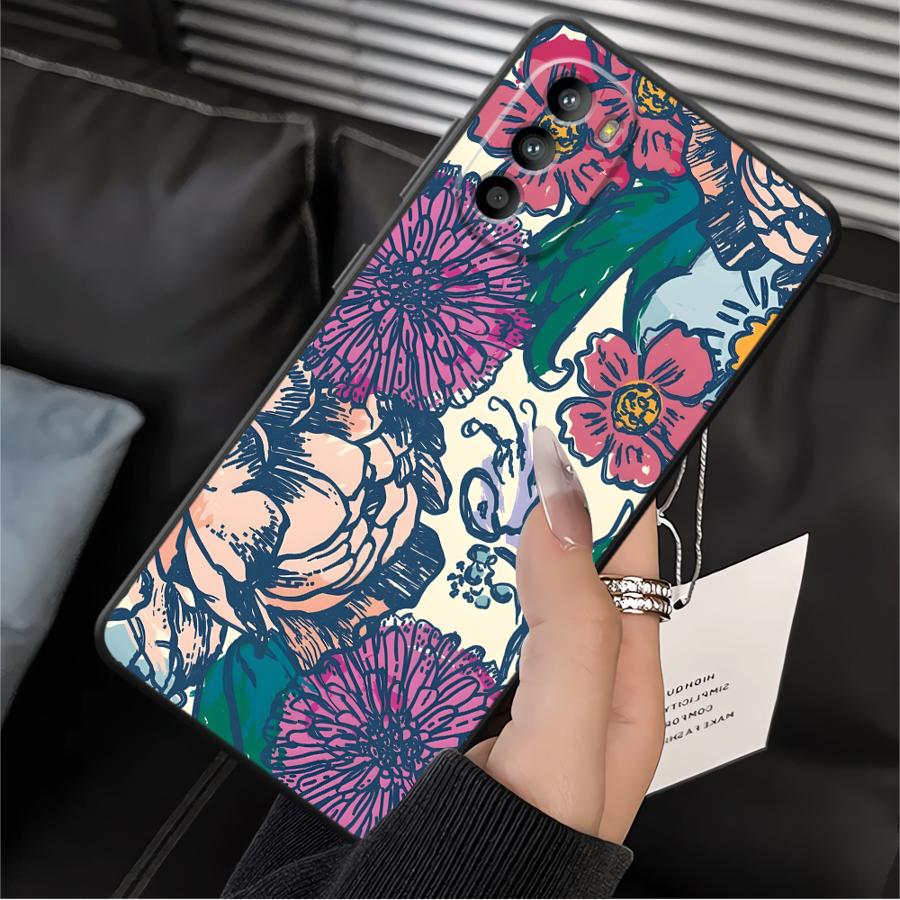 Cartoon Flower Phone Cover Case for Motorola Moto G50 G32 G51 G73 G22 Edge40 Edge 20 Pro 30 Lite G60s G52 G71 G53 G30