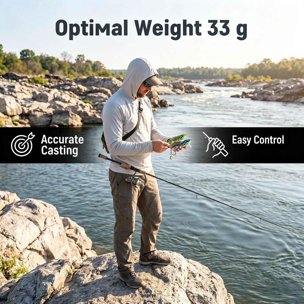 10cm 33g Floating Jointed Mouse Fishing Lure with Spinning Blade, Realistic Topwater Hard Bait Treble Hooks for Bass Freshwater Fishing