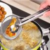 Stainless Steel Fried Food Fishing Oil Scoop, Multi-functional Filter Spoon with Clip Food Kitchen Oil-Frying BBQ Filter