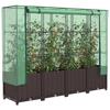 VidaXL Raised Planter with Rattan-Look Cover 160x40x138 Cm, Raised Garden Planter, Raised Flower Box, 4015802