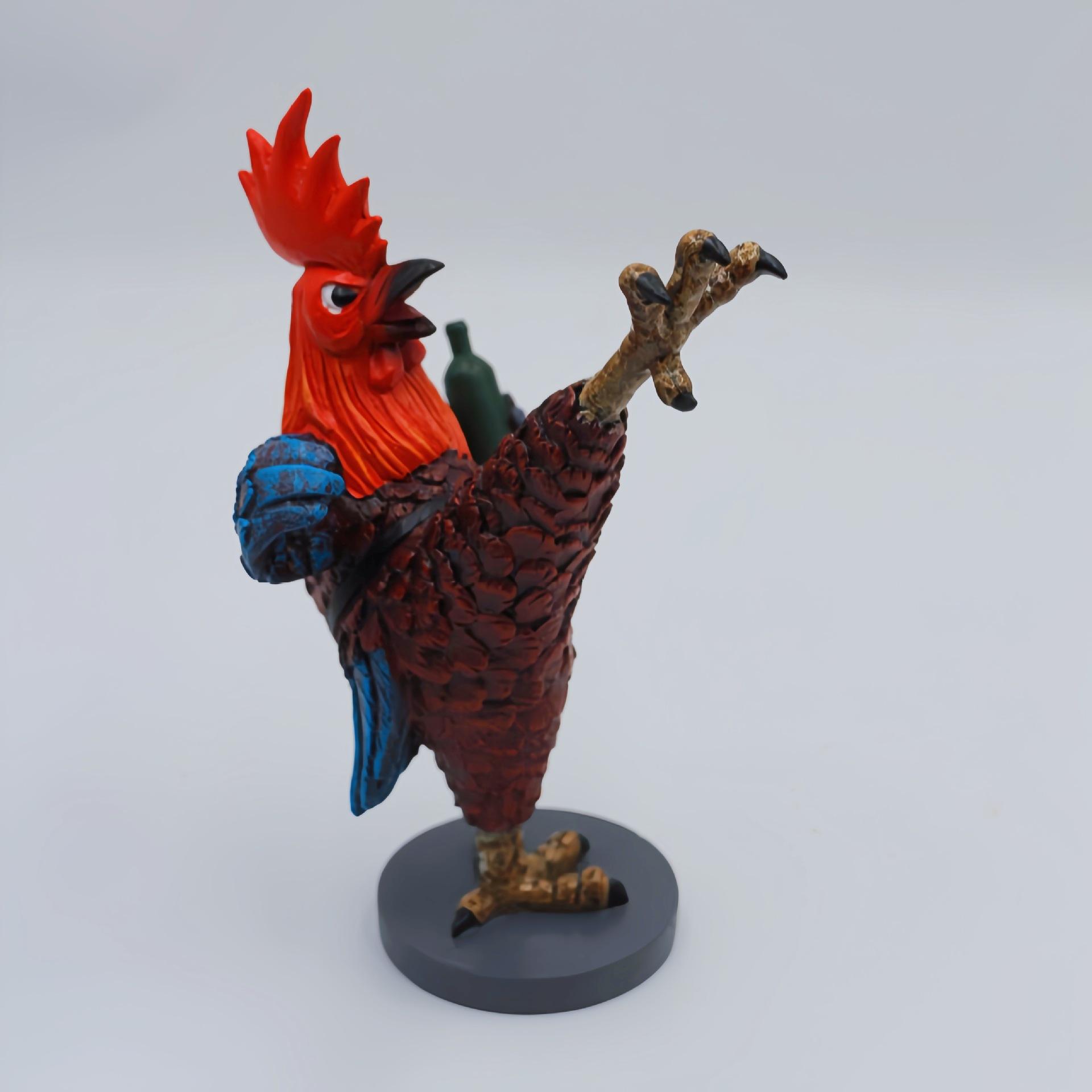 

Lafeng Drunk Kung Fu Chicken Resin Ornament Living Room Entrance Decoration Simulation Resin Sculpture Big Rooster